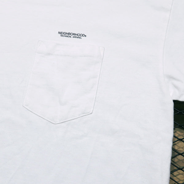 NEIGHBORHOOD ネイバーフッド 22SS CLASSIC-P/C-CREW.LS 221OKNH-CSM01 クラシック ポケット ロングスリーブ Tシャツ ホワイト ロンT 長袖 カットソー ポケT