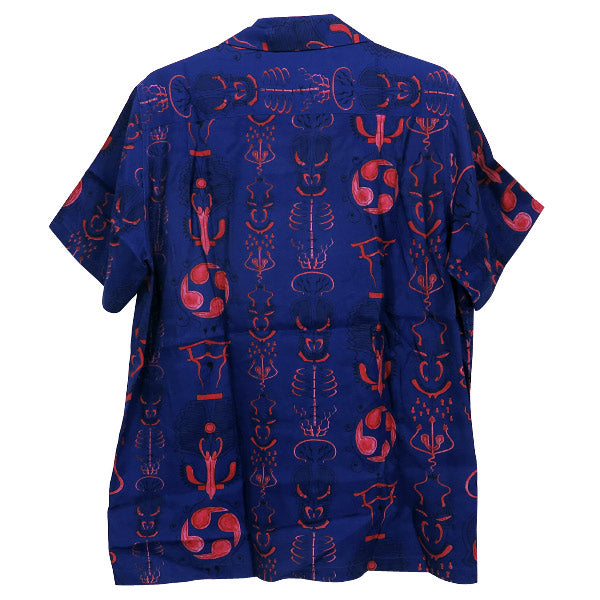 WACKO MARIA ワコマリア x WOLF'S HEAD ウルフズヘッド 19SS S/S HAWAIIAN SHIRT ショートスリーブ ハワイアン シャツ ブルー 半袖 アロハシャツ