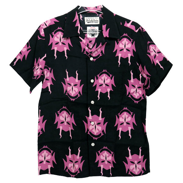 WACKO MARIA ワコマリア x WOLF'S HEAD ウルフズヘッド 14SS DEVIL ALOHA SHIRT デビル アロハシャツ ブラック ハワイアンシャツ 半袖 ショートスリーブ