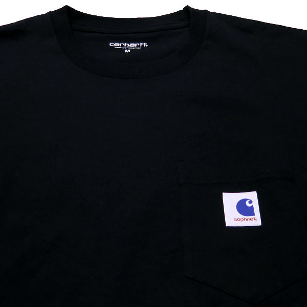 ソフネット カットソー SOPHNET. x CARHARTT カーハート 19AW L/S POCKET TEE SOPH-192183 ポケット ロンT ロングスリーブ ブラック