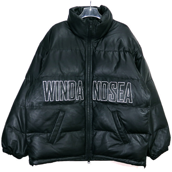 WIND AND SEA ウィンダンシー 22AW RAM LEATHER DOWN JACKET WDS-13TH-09 ラム レザー ダウン ジャケット ブラック アウター