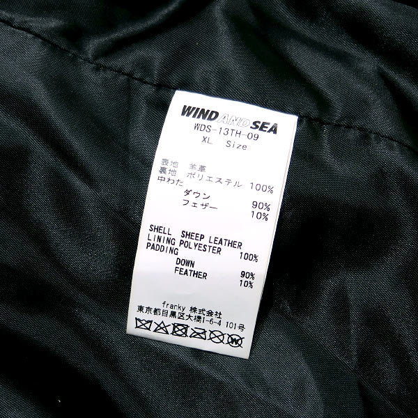 WIND AND SEA ウィンダンシー 22AW RAM LEATHER DOWN JACKET WDS-13TH
