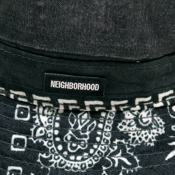 NEIGHBORHOOD ネイバーフッド 20AW BUCKET-B/E-HAT 202YGNH-HT11 バケット ハット ブラック バンダナ ペイズリー 帽子