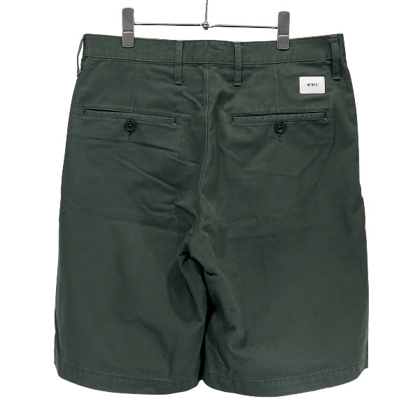 WTAPS ダブルタップス 21SS TUCK 02/SHORTS/COTTON.TWILL 211WVDT-PTM07 タック ショーツ オリーブ パンツ ボトムス ハーフパンツ