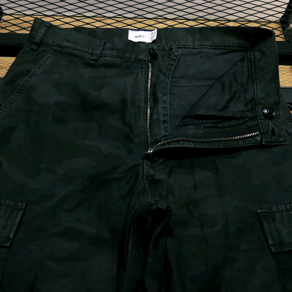 WTAPS ダブルタップス 20SS JUNGLE STOCK 02/TROUSERS.COTTON.SATIN.CAMO 201WVDT-PTM04 ジャングル ストック トラウザーズ ブラック カーゴパンツ