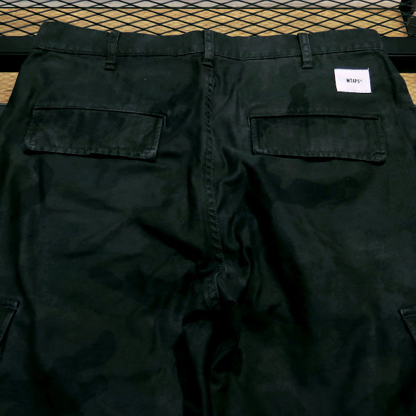 WTAPS ダブルタップス 20SS JUNGLE STOCK 02/TROUSERS.COTTON.SATIN.CAMO 201WVDT-PTM04 ジャングル ストック トラウザーズ ブラック カーゴパンツ