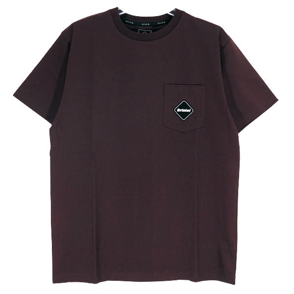 F.C.Real Bristol エフシーレアルブリストル 22AW VERTICAL LOGO EMBLEM POCKET TEE バーティカル ロゴ エンブレム ポケット Tシャツ F.C.R.B. ボルドー