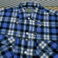 RH VINTAGE アールエイチ ビンテージ × HTC STUDS FLANNEL CHEKED SHIRT スタッズ フランネル チェック シャツ ブルー Ron Herman ロンハーマン