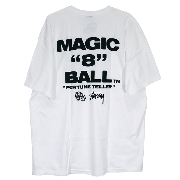 STUSSY ステューシー x Mattel マテル MAGIC 8 BALL TEE マジック エイト ボール Tシャツ ホワイト ショートスリーブ クルーネック 半袖