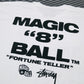 STUSSY ステューシー x Mattel マテル MAGIC 8 BALL TEE マジック エイト ボール Tシャツ ホワイト ショートスリーブ クルーネック 半袖