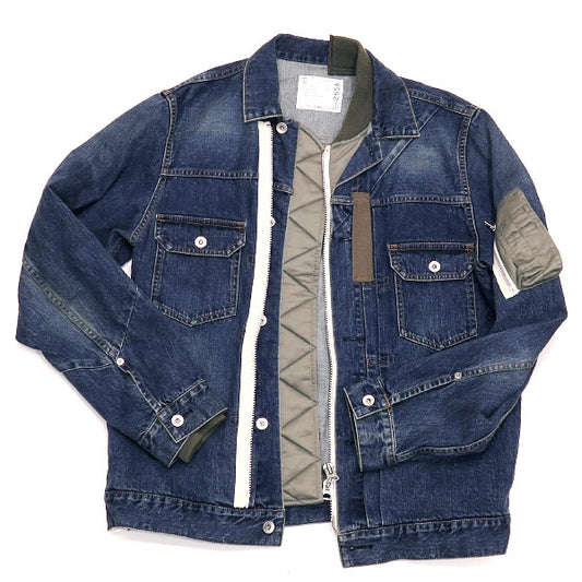 sacai サカイ 21SS DENIM BLOUSON 21-02509M デニム ブルゾン インディゴ カーキ ジャケット アウター