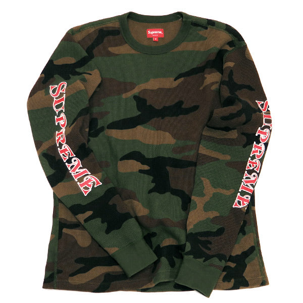 SUPREME シュプリーム 17AW SLEEVE LOGO WAFFLE THERMAL スリーブ ロゴ