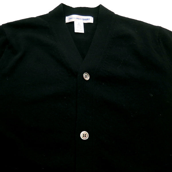 COMME des GARCONS SHIRT コムデギャルソン シャツ V NECK CARDIGAN ブイネック カーディガン ブラック トップス ニット セーター