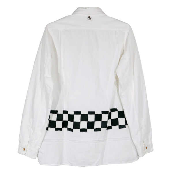 VISVIM ビスビム 17AW LONGRIDER SHIRT CHECKERBOARD BORDER 0117205011018 ロングライダーシャツ チェッカーボード ホワイト 長袖 ロングスリーブ