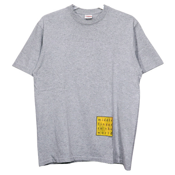 SUPREME Tシャツ シュプリーム 19SS MIDDLE FINGER TO THE WORLD TEE ミドル フィンガー グレー