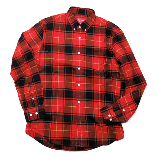 シュプリーム シャツ SUPREME TARTAN FLANNEL SHIRT タータン フランネル シャツ レッド 赤 長袖シャツ